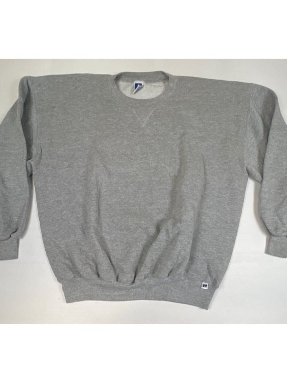 Vintage Russell Athletic Men XXL Gray Blank Crewneck Sweatshirt Made in USA